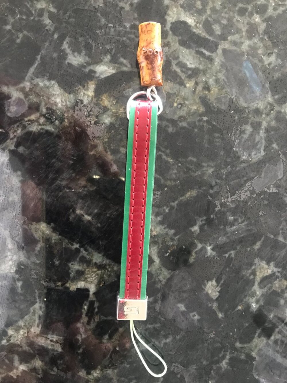 Vintage Attachment from designer bag - keychain. Leather